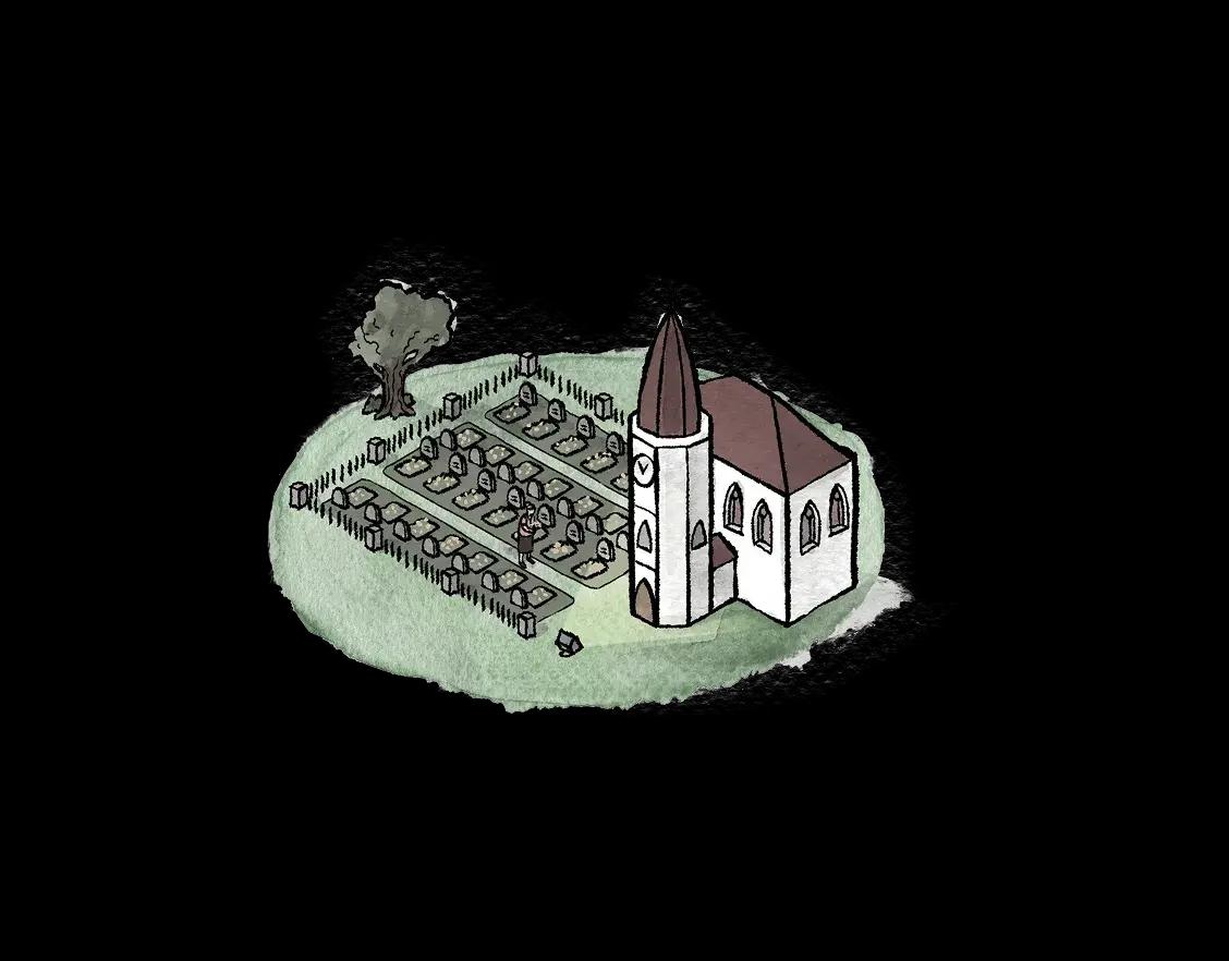 Friedhof Illustration