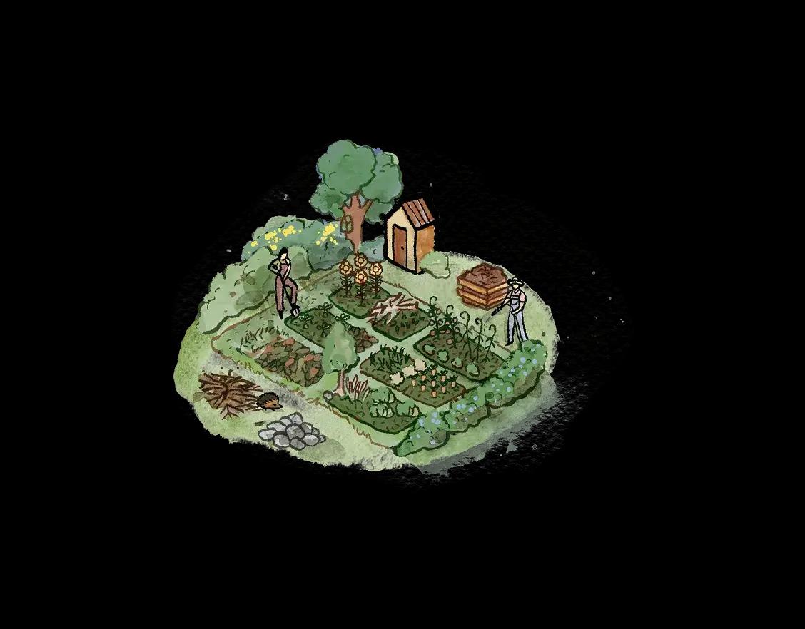 Schrebergarten Illustration