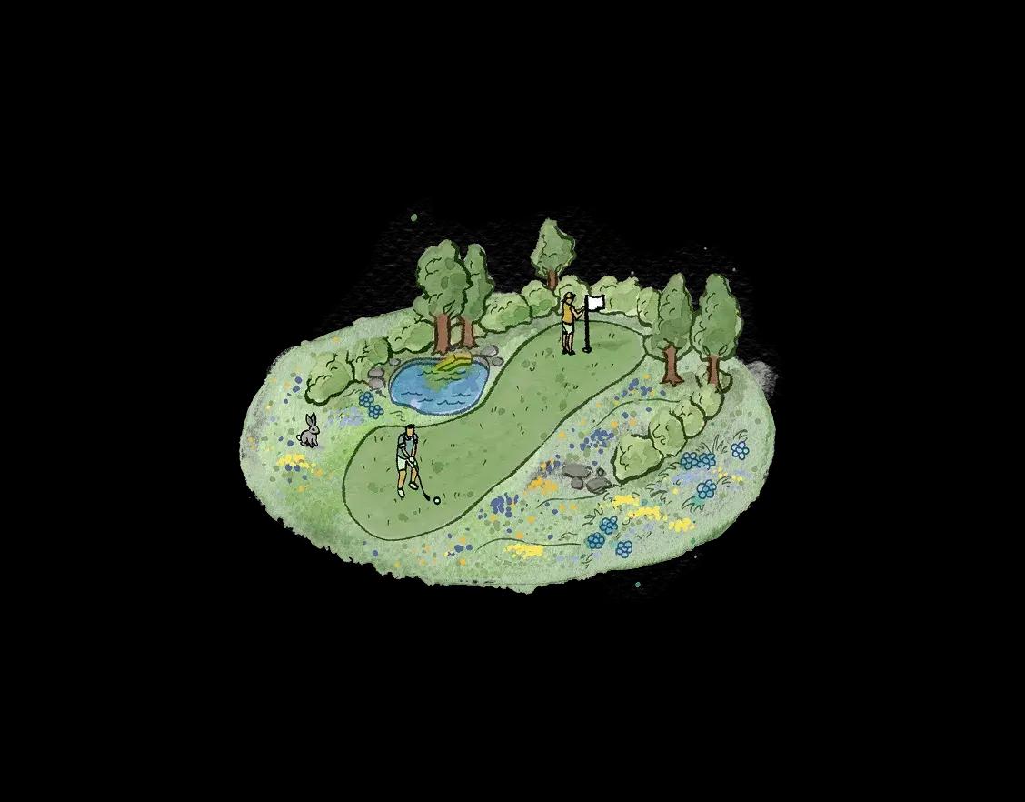 Golfplatz Illustration