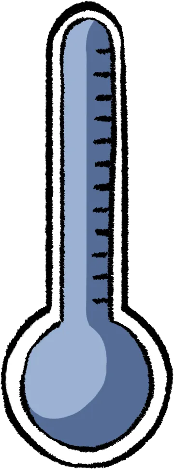Thermometer mit niedriger Temperatur in blau